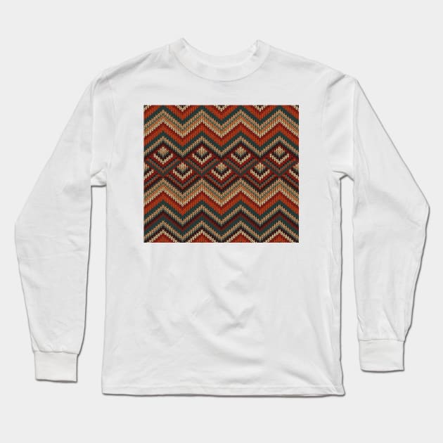 ugly sweater pattern Long Sleeve T-Shirt by MZeeDesigns